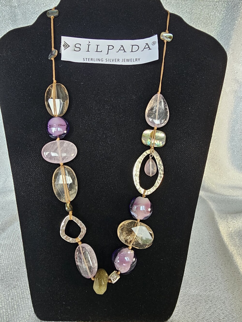 SILPADA N2104 AMETHYST & ST SILVER NECKLACE
